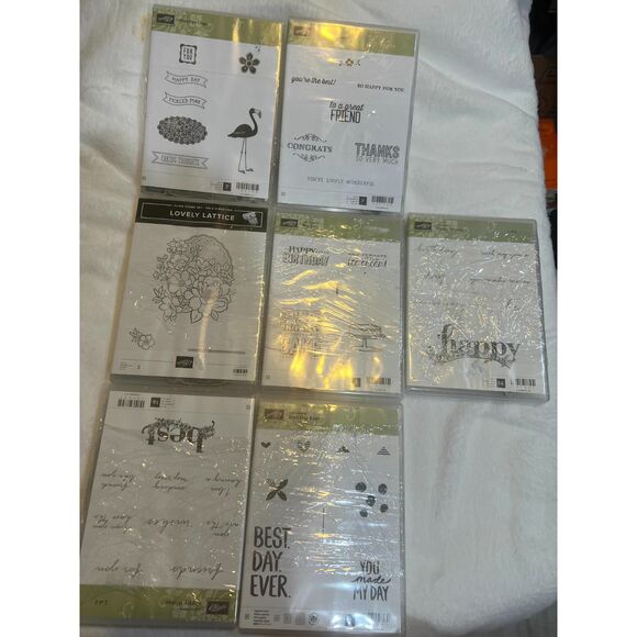 Lots of 7 STAMPIN UP Rubber Cling Stamps Collection